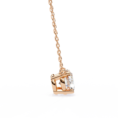 1.70 CT Oval Lab-Grown Diamond Solitaire Pendant Necklace in 14K Gold & Platinum
