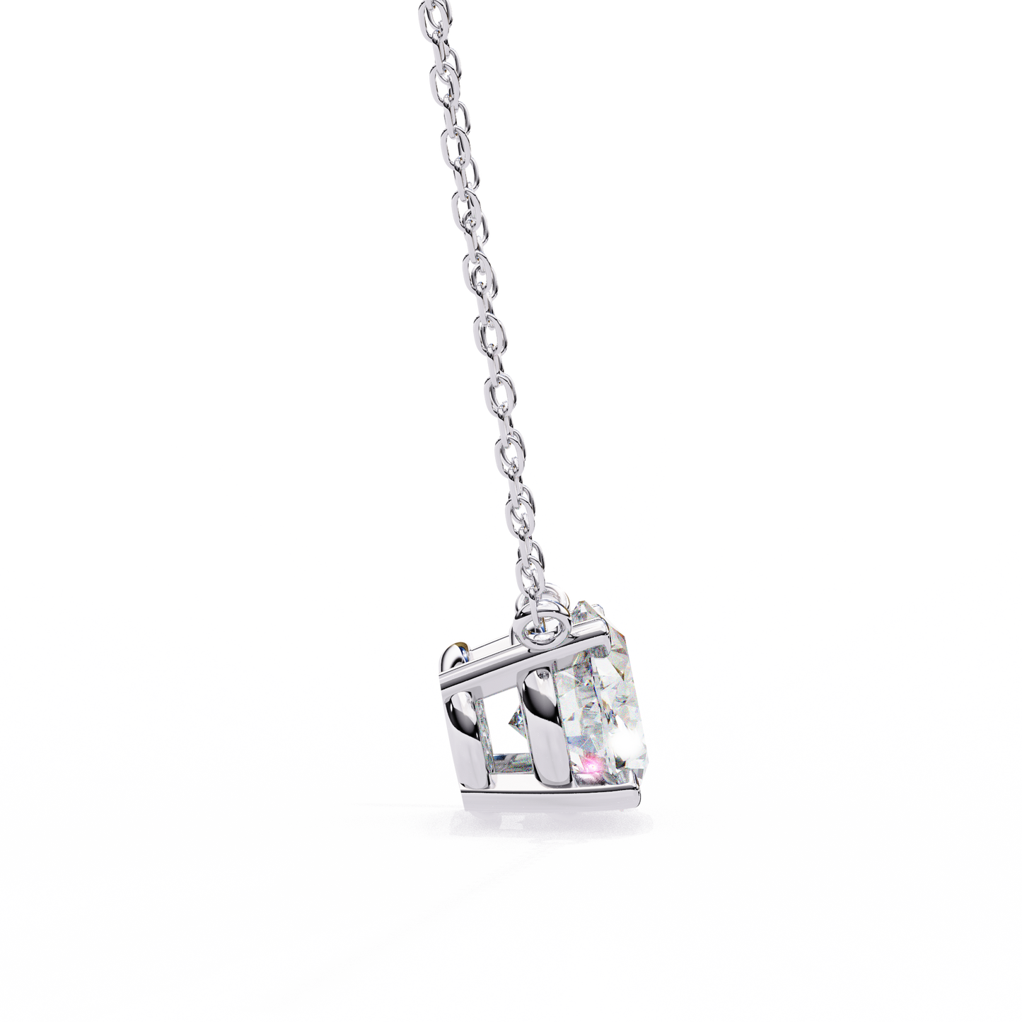 1.70 CT Oval Lab-Grown Diamond Solitaire Pendant Necklace in 14K Gold & Platinum