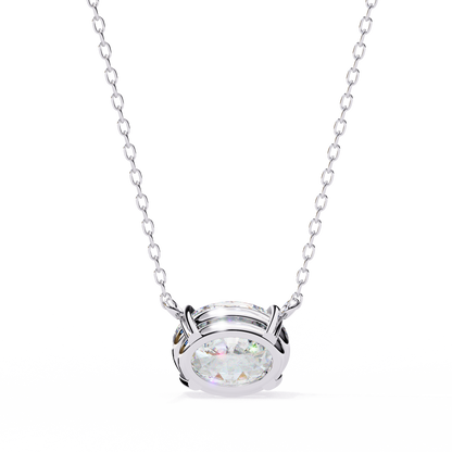 1.70 CT Oval Lab-Grown Diamond Solitaire Pendant Necklace in 14K Gold & Platinum