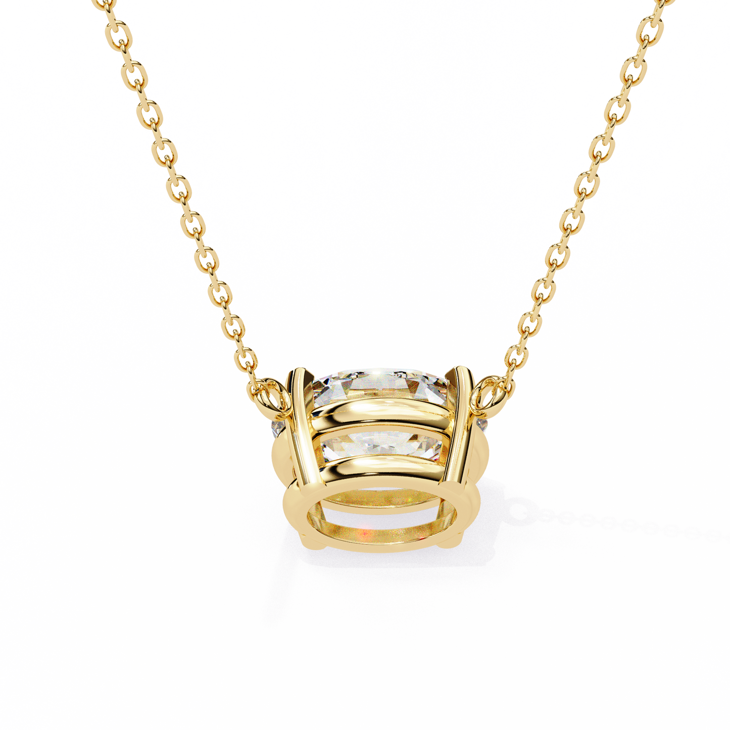 1.70 CT Oval Lab-Grown Diamond Solitaire Pendant Necklace in 14K Gold & Platinum