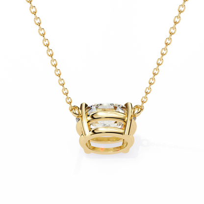 1.70 CT Oval Lab-Grown Diamond Solitaire Pendant Necklace in 14K Gold & Platinum