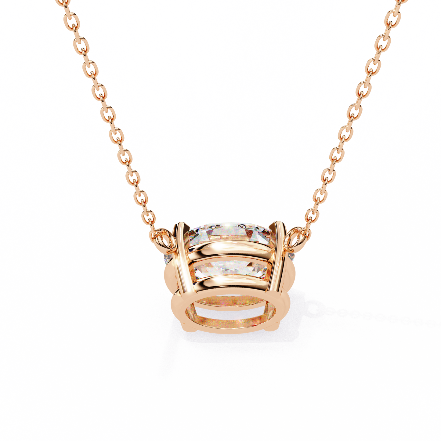 1.70 CT Oval Lab-Grown Diamond Solitaire Pendant Necklace in 14K Gold & Platinum