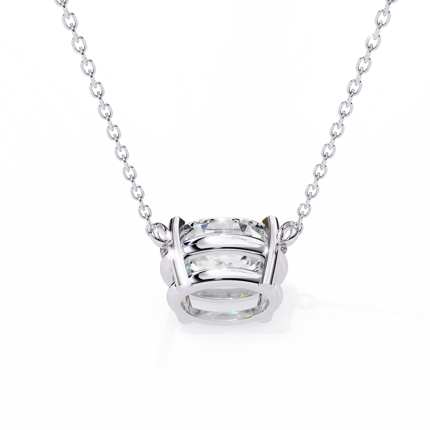1.70 CT Oval Lab-Grown Diamond Solitaire Pendant Necklace in 14K Gold & Platinum