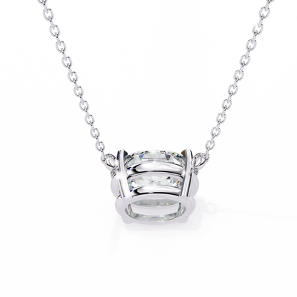 1.70 CT Oval Lab-Grown Diamond Solitaire Pendant Necklace in 14K Gold & Platinum