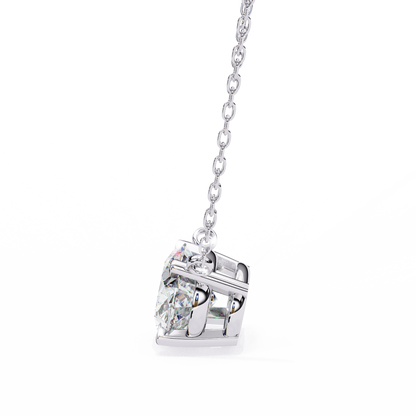 1.70 CT Oval Lab-Grown Diamond Solitaire Pendant Necklace in 14K Gold & Platinum