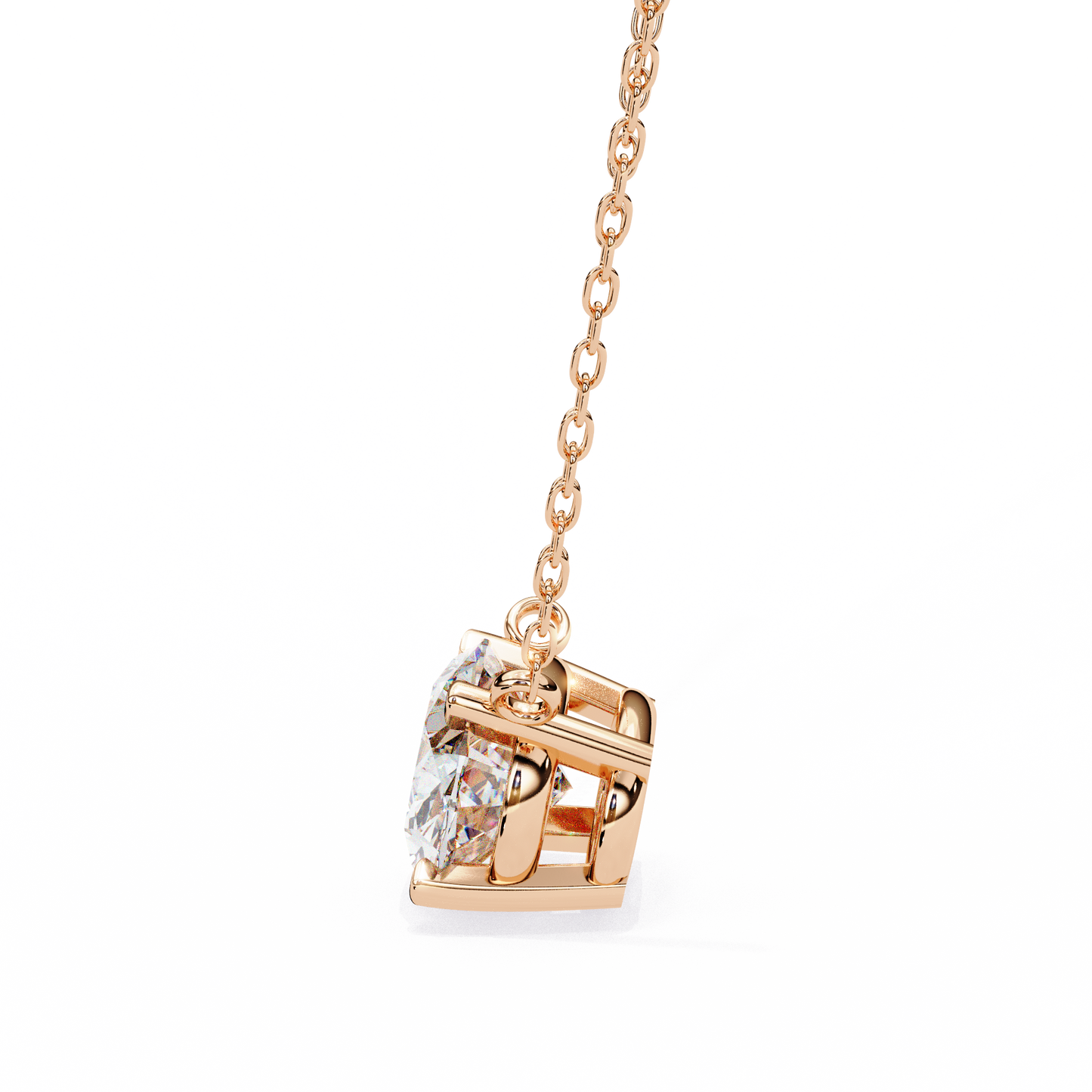 1.70 CT Oval Lab-Grown Diamond Solitaire Pendant Necklace in 14K Gold & Platinum