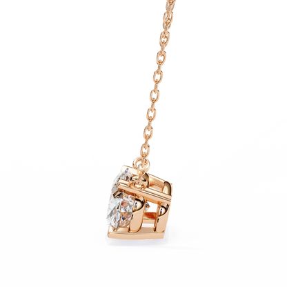 1.70 CT Oval Lab-Grown Diamond Solitaire Pendant Necklace in 14K Gold & Platinum