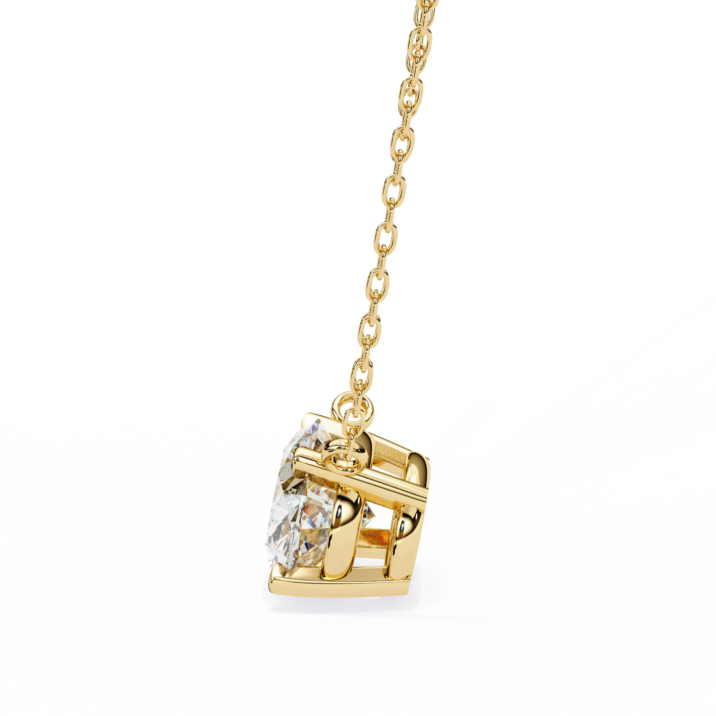 1.70 CT Oval Lab-Grown Diamond Solitaire Pendant Necklace in 14K Gold & Platinum