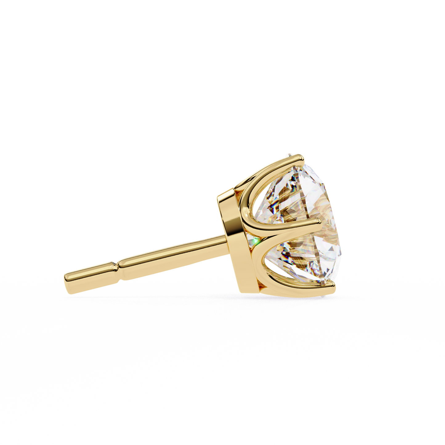 2.57 CTW Round Lab-Grown Diamond Six-Prong Tulip Stud Earrings in 14K Gold