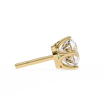 2.57 CTW Round Lab-Grown Diamond Six-Prong Tulip Stud Earrings in 14K Gold