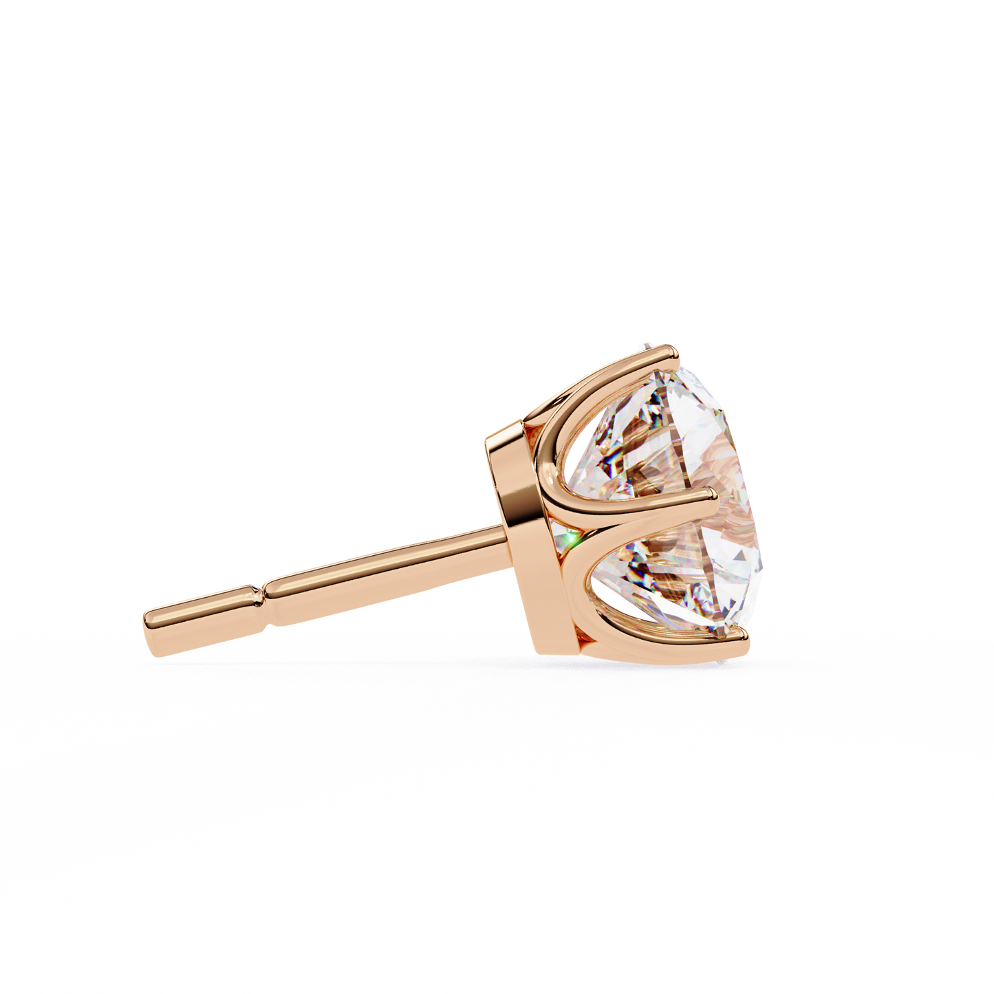 2.57 CTW Round Lab-Grown Diamond Six-Prong Tulip Stud Earrings in 14K Gold