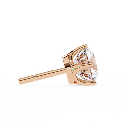 2.57 CTW Round Lab-Grown Diamond Six-Prong Tulip Stud Earrings in 14K Gold