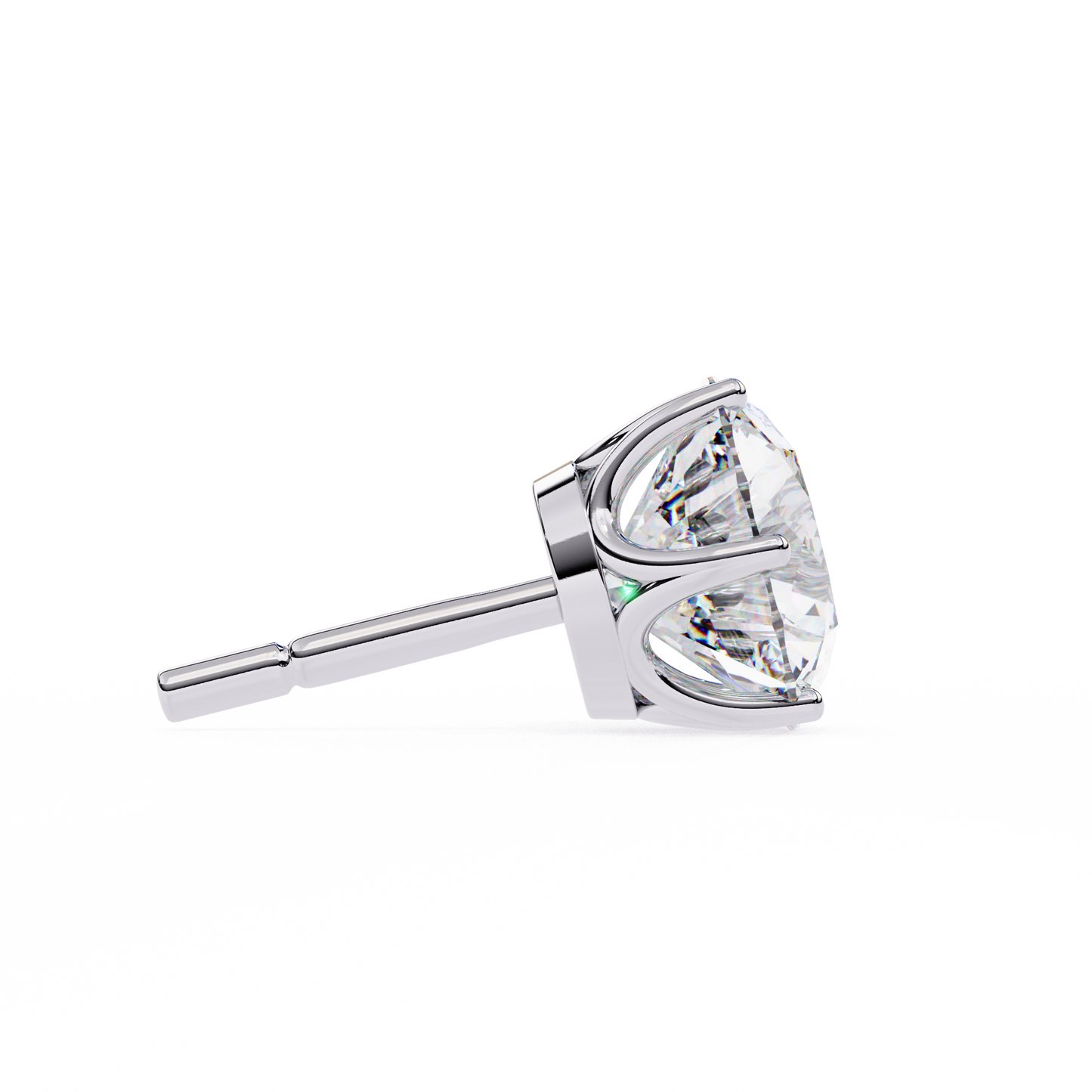 2.57 CTW Round Lab-Grown Diamond Six-Prong Tulip Stud Earrings in 14K Gold