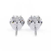 2.57 CTW round lab-grown diamond stud earrings in 14K gold with elegant six-prong tulip settings.
