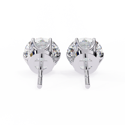 2.57 CTW Round Lab-Grown Diamond Six-Prong Tulip Stud Earrings in 14K Gold