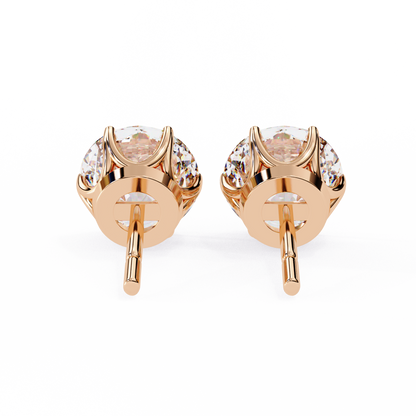 2.57 CTW Round Lab-Grown Diamond Six-Prong Tulip Stud Earrings in 14K Gold