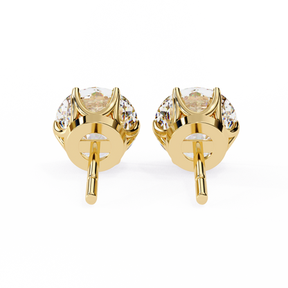 2.57 CTW Round Lab-Grown Diamond Six-Prong Tulip Stud Earrings in 14K Gold