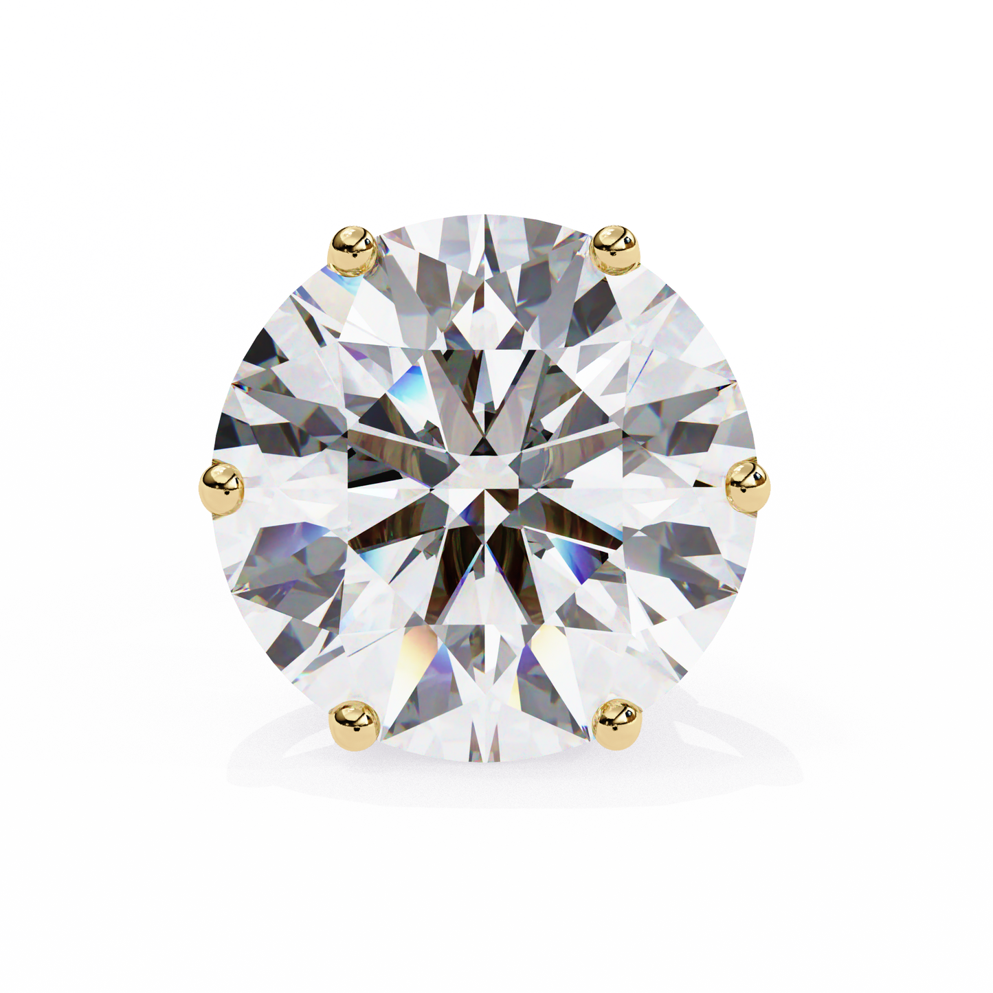 2.57 CTW Round Lab-Grown Diamond Six-Prong Tulip Stud Earrings in 14K Gold