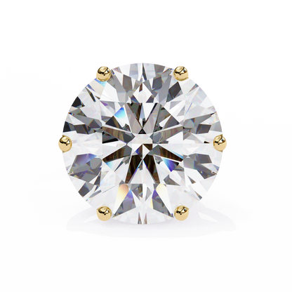2.57 CTW Round Lab-Grown Diamond Six-Prong Tulip Stud Earrings in 14K Gold