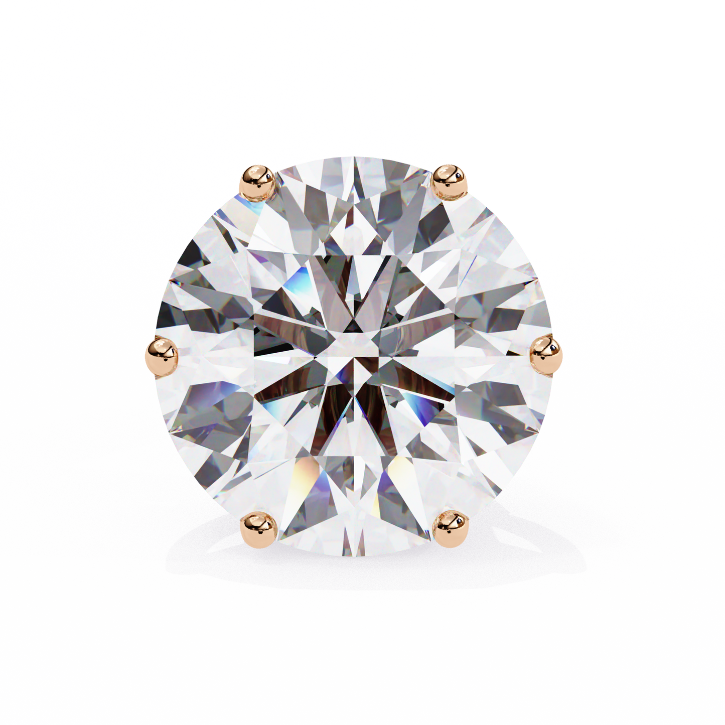 2.57 CTW Round Lab-Grown Diamond Six-Prong Tulip Stud Earrings in 14K Gold
