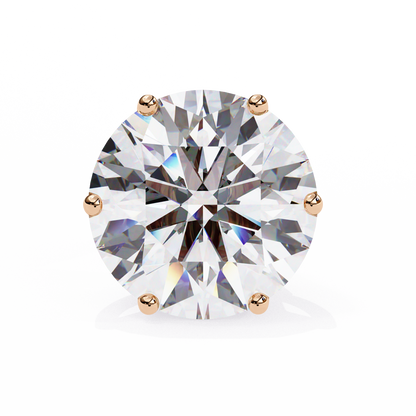 2.57 CTW Round Lab-Grown Diamond Six-Prong Tulip Stud Earrings in 14K Gold