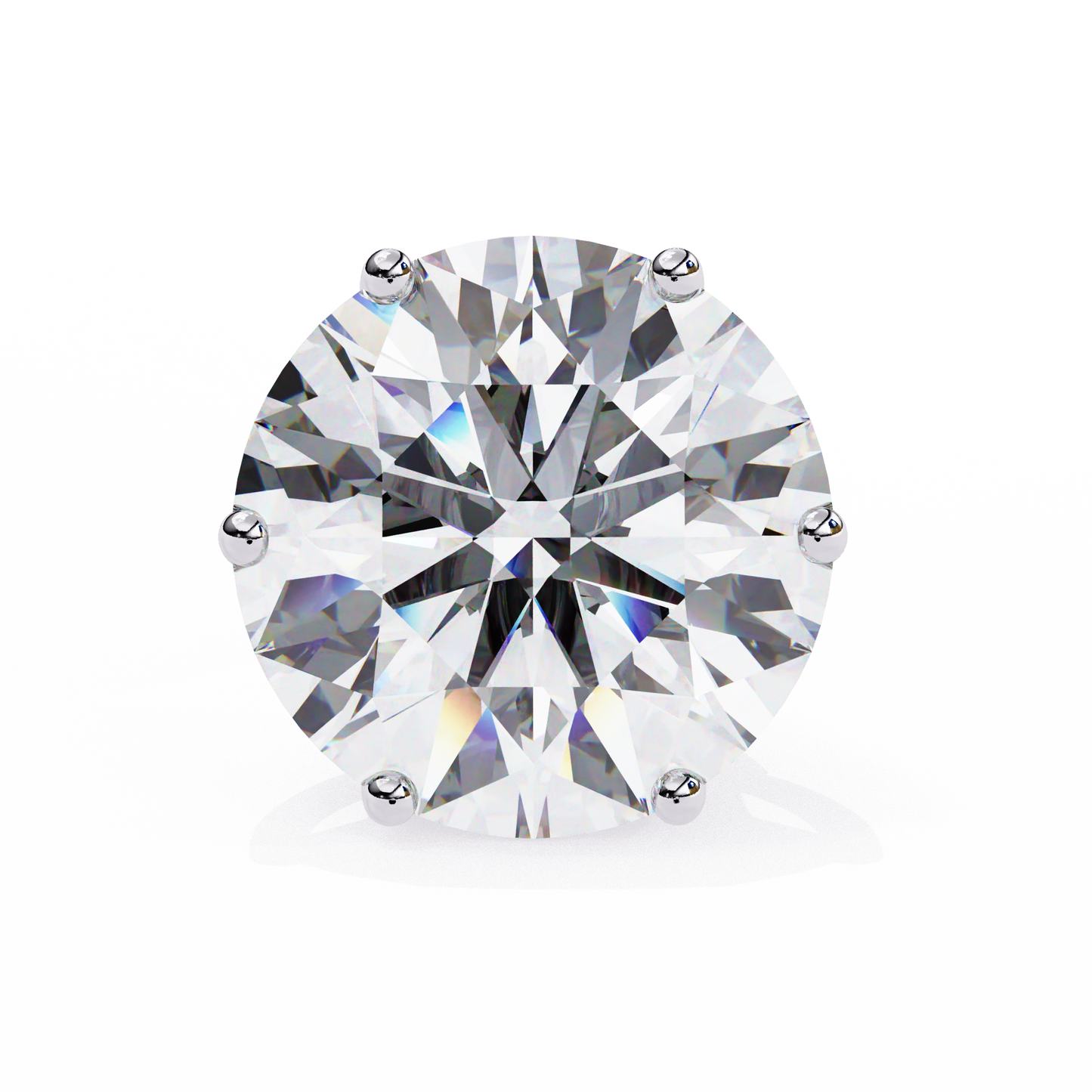 2.57 CTW Round Lab-Grown Diamond Six-Prong Tulip Stud Earrings in 14K Gold