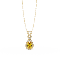5.1 CTW Pear Halo Geometric Drop Colorstone Pendant Necklace — product image 4