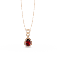 5.1 CTW Pear Halo Geometric Drop Colorstone Pendant Necklace — product image 5