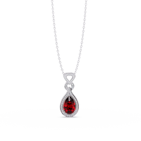5.1 CTW Pear Halo Geometric Drop Colorstone Pendant Necklace — product image 6