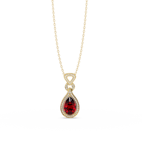 5.1 CTW Pear Halo Geometric Drop Colorstone Pendant Necklace — product image 7