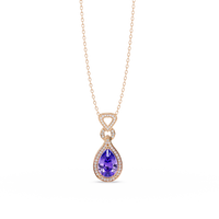 5.1 CTW Pear Halo Geometric Drop Colorstone Pendant Necklace — product image 14