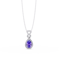 5.1 CTW Pear Halo Geometric Drop Colorstone Pendant Necklace — product image 15