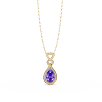 5.1 CTW Pear Halo Geometric Drop Colorstone Pendant Necklace — product image 16