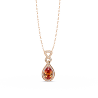 5.1 CTW Pear Halo Geometric Drop Colorstone Pendant Necklace — product image 17