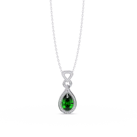 5.1 CTW Pear Halo Geometric Drop Colorstone Pendant Necklace — product image 24