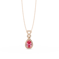 5.1 CTW Pear Halo Geometric Drop Colorstone Pendant Necklace — product image 26