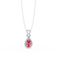 5.1 CTW Pear Halo Geometric Drop Colorstone Pendant Necklace — product image 27