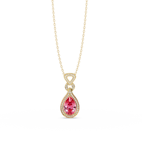 5.1 CTW Pear Halo Geometric Drop Colorstone Pendant Necklace — product image 28