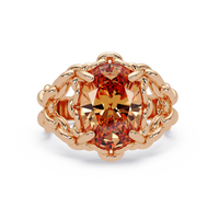 5.3 CTW Oval Ornate Colorstone Cocktail Ring with Champagne Topaz stone in 14K Rose Gold – Lunéa Paris