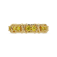 1.3 CTW Round Colorstone Designer Band Ring with Citrine Yellow stone in 14K Yellow Gold – Lunéa Paris