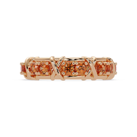 1.3 CTW Round Colorstone Designer Band Ring with Champagne Topaz stone in 14K Rose Gold – Lunéa Paris