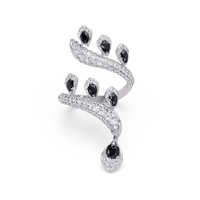 2.2 CTW Pear & Pavé Sculptural Bypass Colorstone Ring with Onyx stone in 14K White Gold – Lunéa Paris