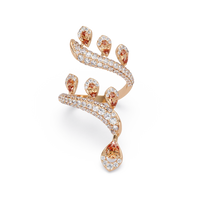 2.2 CTW Pear & Pavé Sculptural Bypass Colorstone Ring with Champagne Topaz stone in 14K Rose Gold – Lunéa Paris