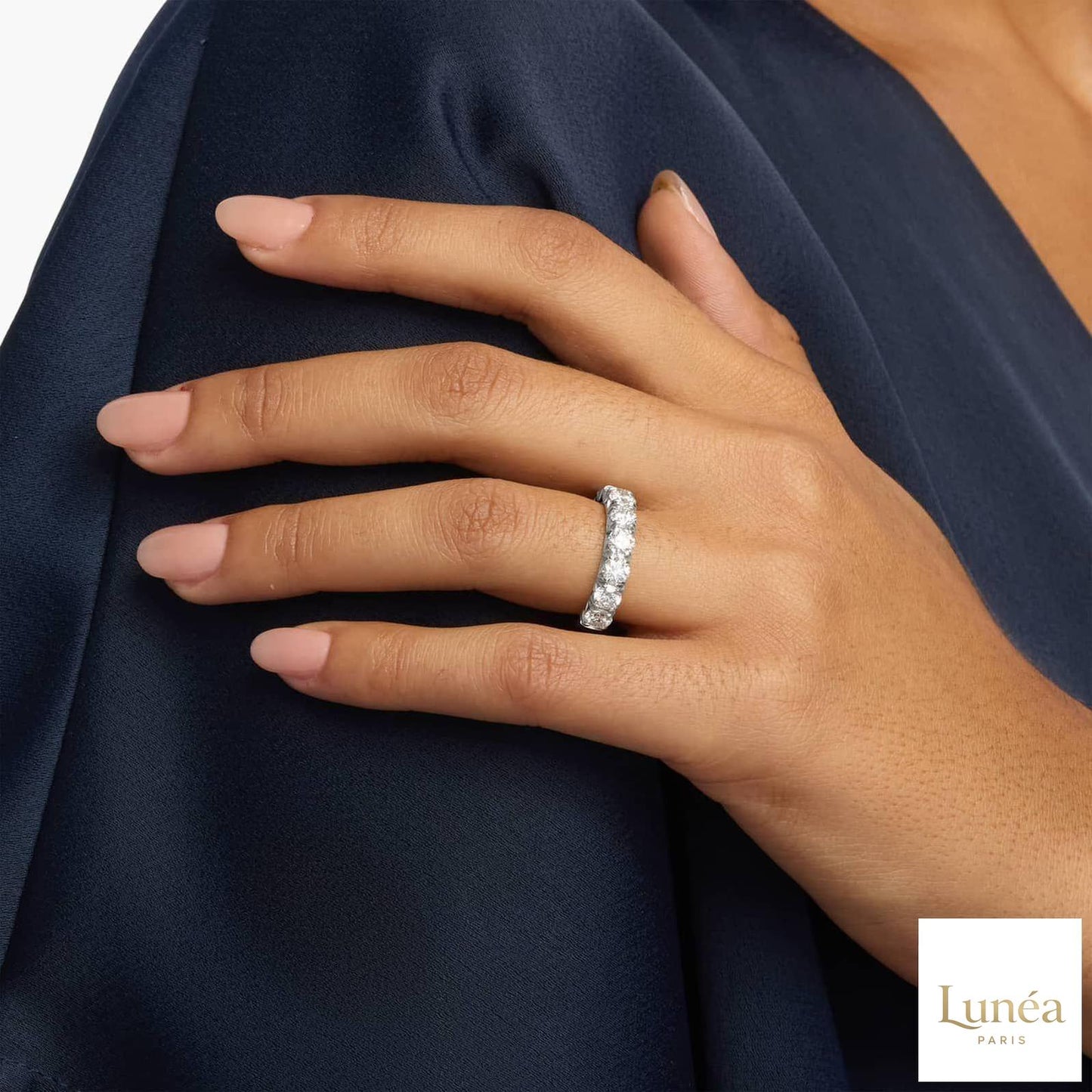 Round Lab Diamond Anniversary Band Ring