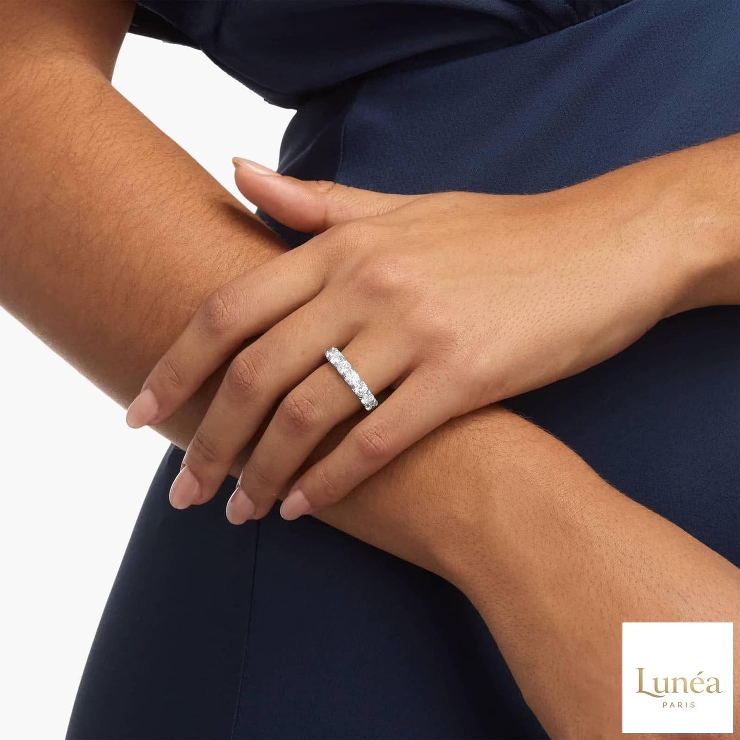 Round Lab Diamond Anniversary Band Ring