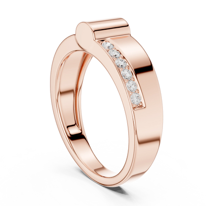 0.18 CTW Asymmetrical Pavé Lab-Grown Diamond Men’s Band in 14K Gold