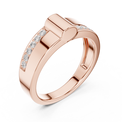 0.18 CTW Asymmetrical Pavé Lab-Grown Diamond Men’s Band in 14K Gold