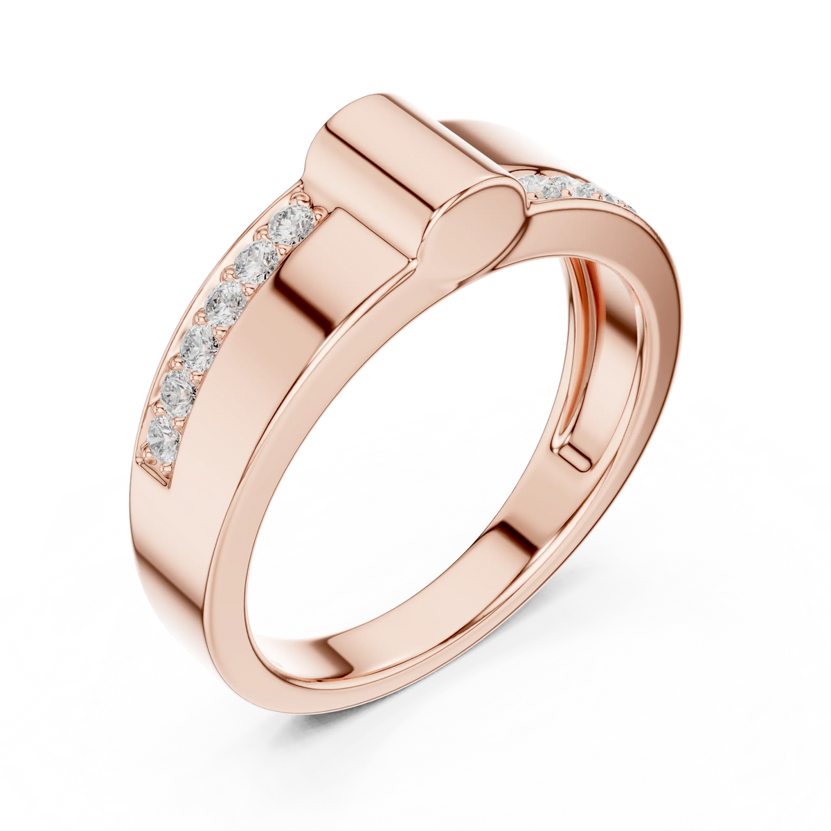 0.18 CTW Asymmetrical Pavé Lab-Grown Diamond Men’s Band in 14K Gold