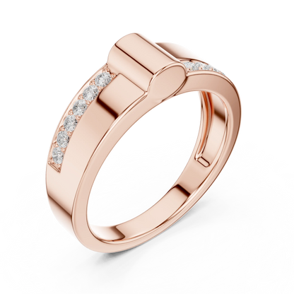 0.18 CTW Asymmetrical Pavé Lab-Grown Diamond Men’s Band in 14K Gold