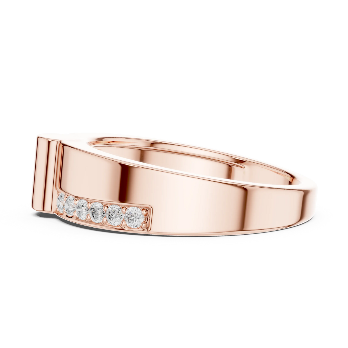 0.18 CTW Asymmetrical Pavé Lab-Grown Diamond Men’s Band in 14K Gold